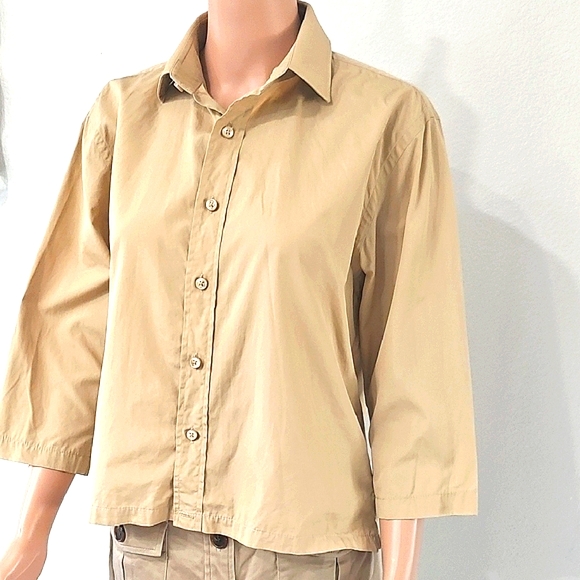 Ralph Lauren Colletion Beige Button-Down Shirt - Picture 3 of 12